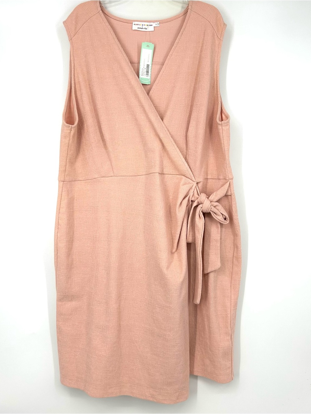 Katie Sturino Stitch Fix Sloanne Faux Wrap Knit Dress Pink